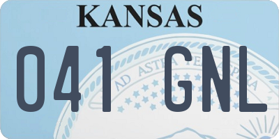 KS license plate 041GNL