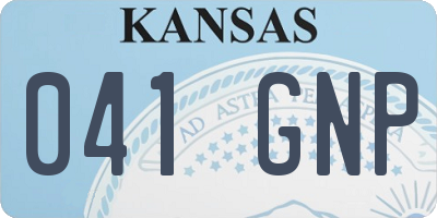 KS license plate 041GNP