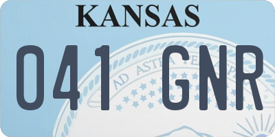 KS license plate 041GNR