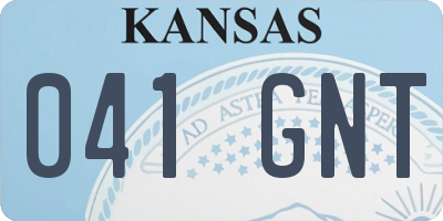 KS license plate 041GNT