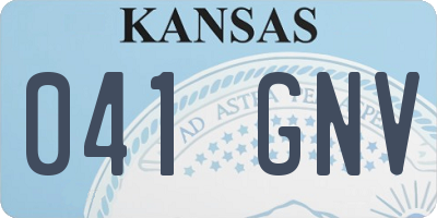 KS license plate 041GNV