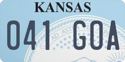 KS license plate 041GOA