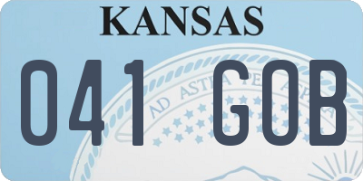 KS license plate 041GOB