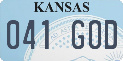 KS license plate 041GOD