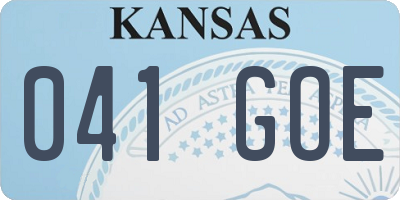 KS license plate 041GOE
