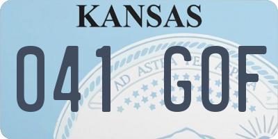 KS license plate 041GOF