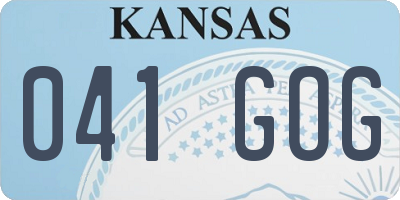 KS license plate 041GOG