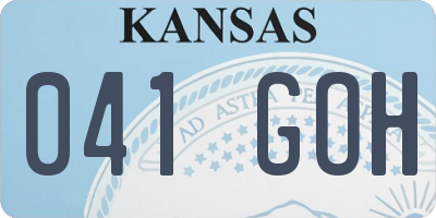 KS license plate 041GOH