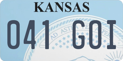 KS license plate 041GOI