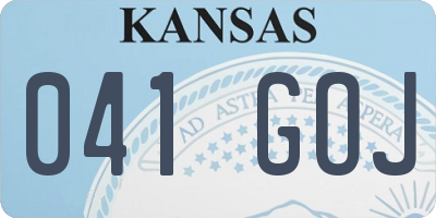 KS license plate 041GOJ