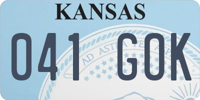 KS license plate 041GOK