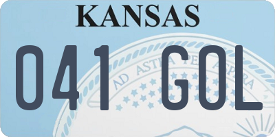 KS license plate 041GOL