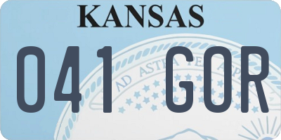 KS license plate 041GOR