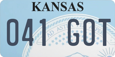 KS license plate 041GOT
