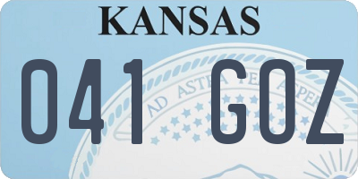 KS license plate 041GOZ
