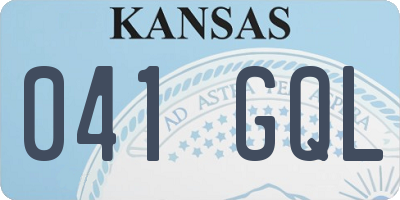 KS license plate 041GQL