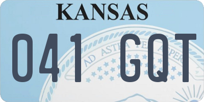 KS license plate 041GQT
