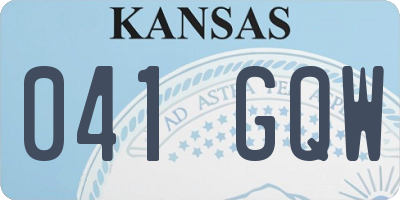 KS license plate 041GQW