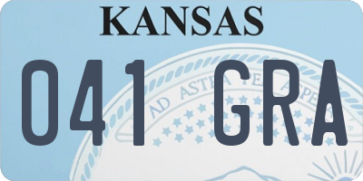 KS license plate 041GRA