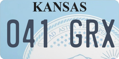 KS license plate 041GRX