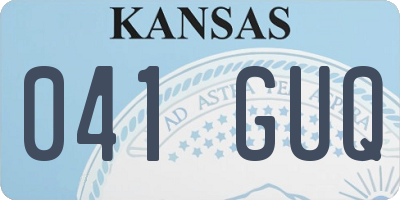 KS license plate 041GUQ