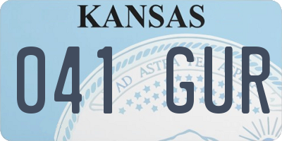 KS license plate 041GUR