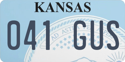 KS license plate 041GUS