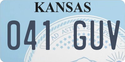 KS license plate 041GUV