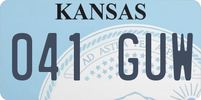 KS license plate 041GUW
