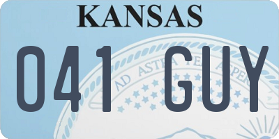 KS license plate 041GUY