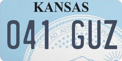 KS license plate 041GUZ