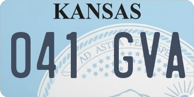 KS license plate 041GVA