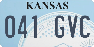 KS license plate 041GVC