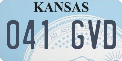 KS license plate 041GVD