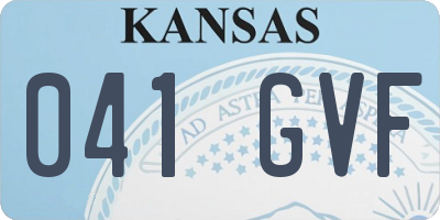 KS license plate 041GVF