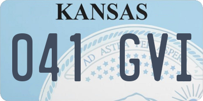 KS license plate 041GVI