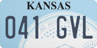 KS license plate 041GVL