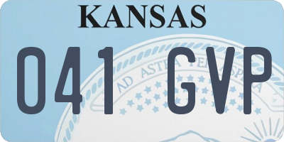 KS license plate 041GVP