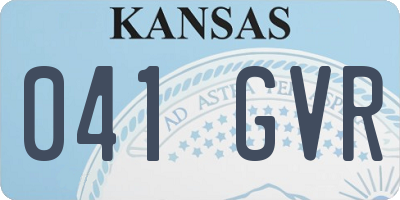 KS license plate 041GVR