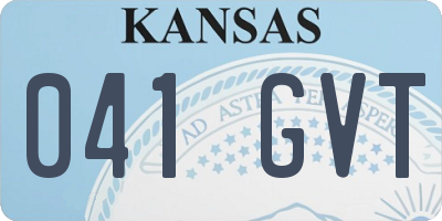 KS license plate 041GVT