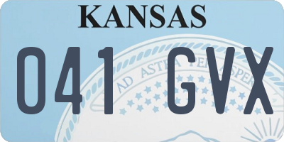 KS license plate 041GVX
