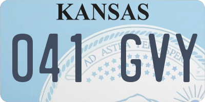 KS license plate 041GVY