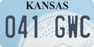 KS license plate 041GWC