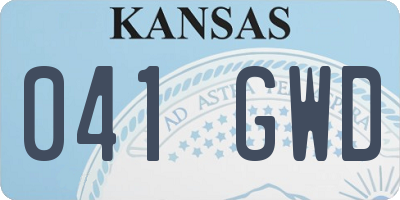 KS license plate 041GWD