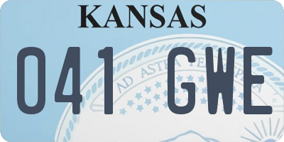 KS license plate 041GWE