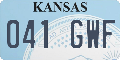 KS license plate 041GWF