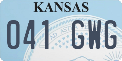 KS license plate 041GWG
