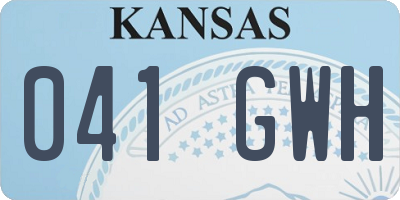 KS license plate 041GWH