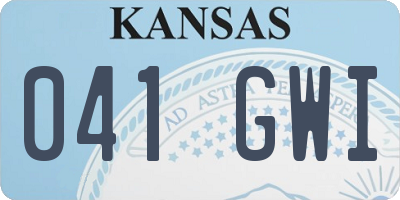 KS license plate 041GWI