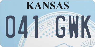KS license plate 041GWK